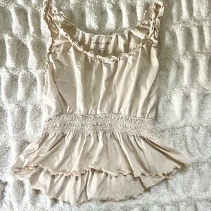 American Eagle Outfitters Cream Blouse